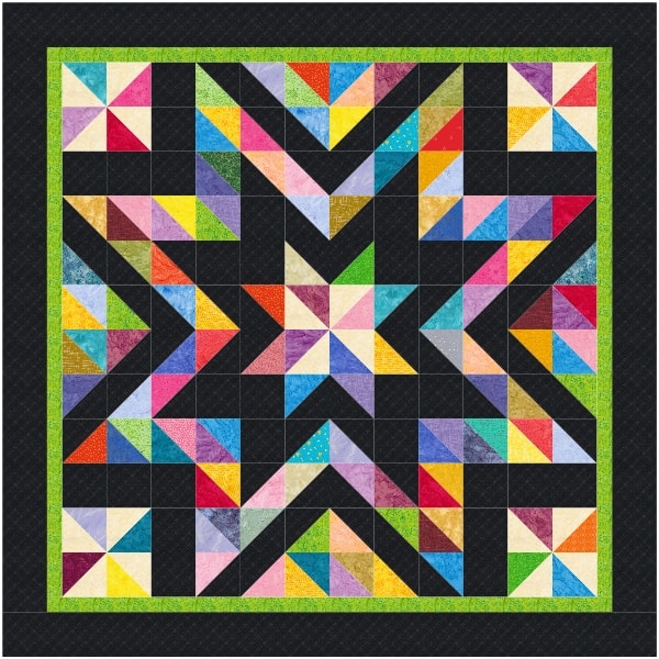 Guiding Star quilt made with batik fabrics